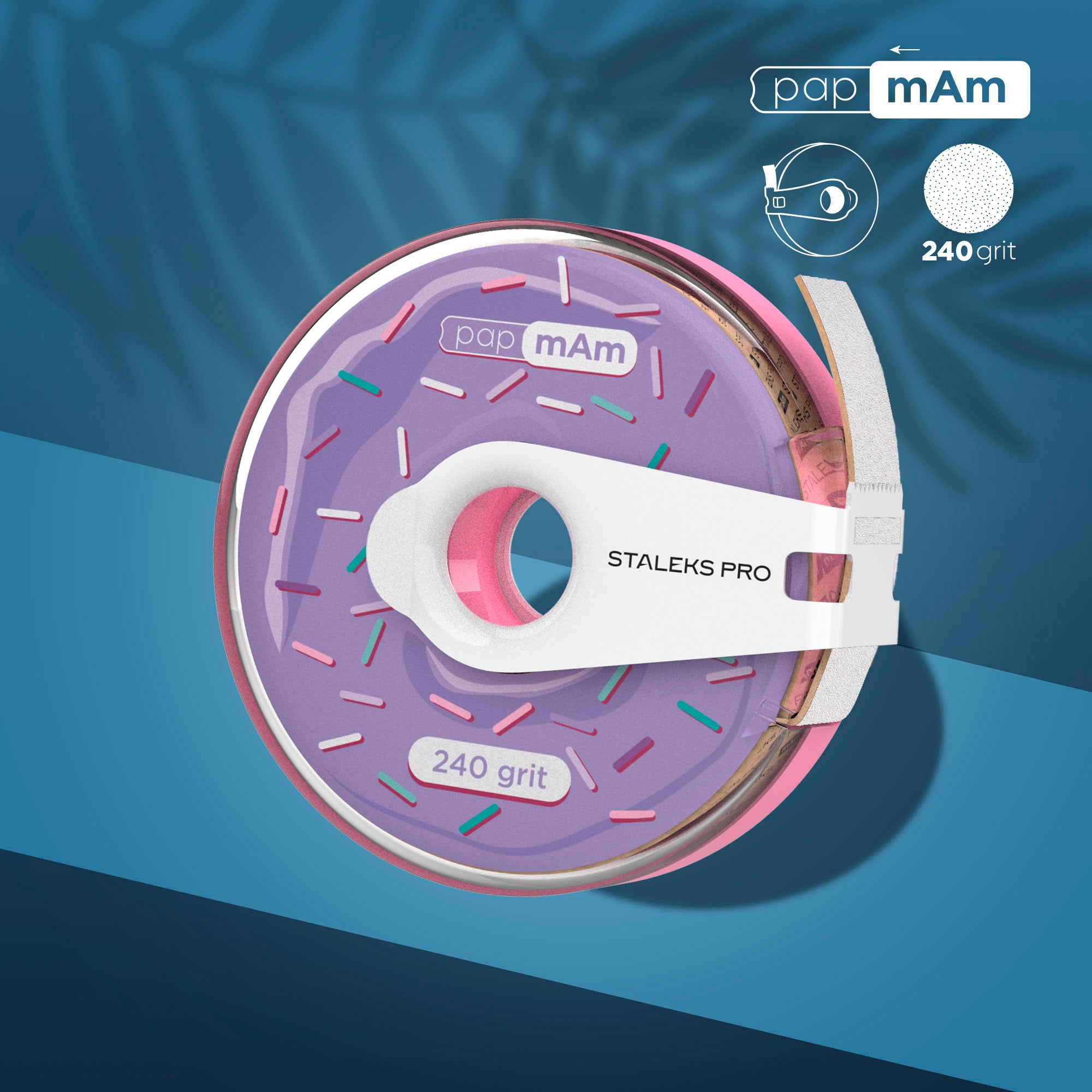 White disposable abrasive tape papmAm EXPERT in a plastic case STALEKS PRO 240 grit image 0